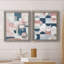 Modern Geo - ensemble de 2 peintures sur toile encadrées-742107968-742107969