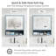 Armoire à pharmacie lumineuse à DEL avec miroir et désembueur, rangement mural avec tablette réglable et portes pour la salle de bain, la salle de lavage ou le salon