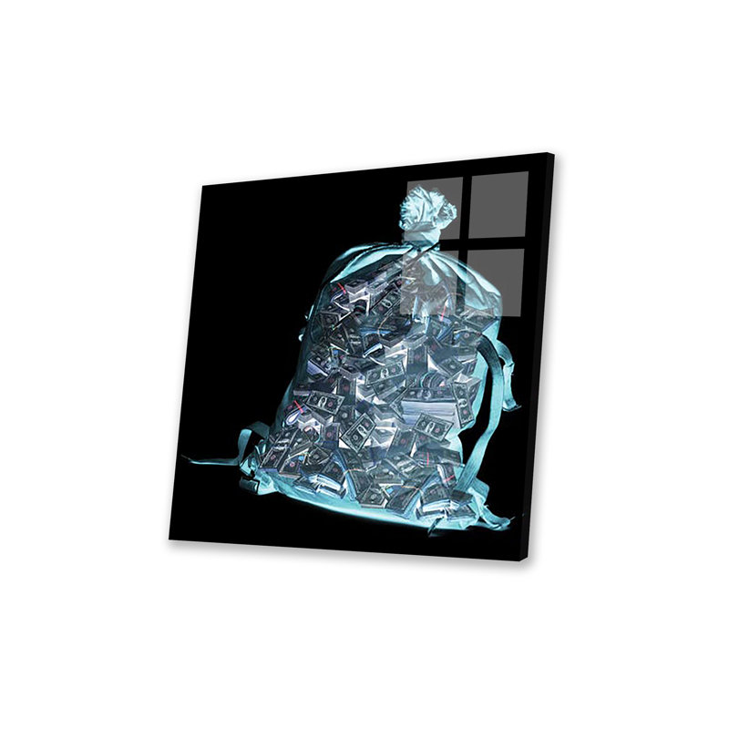 Sac d'argent - impression sans cadre, H 24 po x l 24 po x P 0,25 po