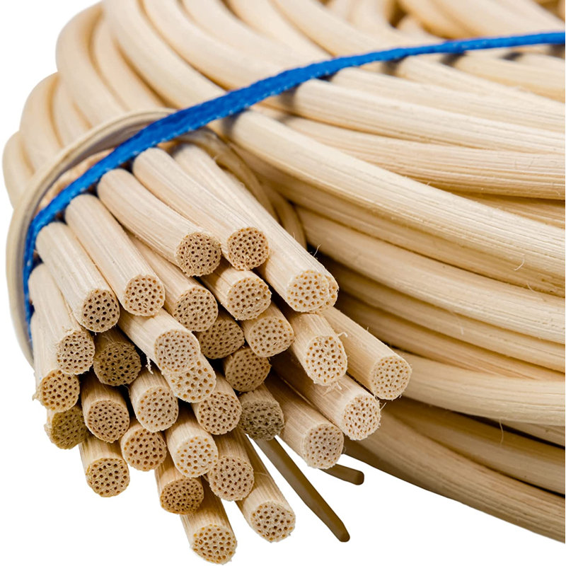 #6-4 mm Round Reed | 1 Pound Coil | Rattan Reed for Basket Weaving and Wicker Furniture Making