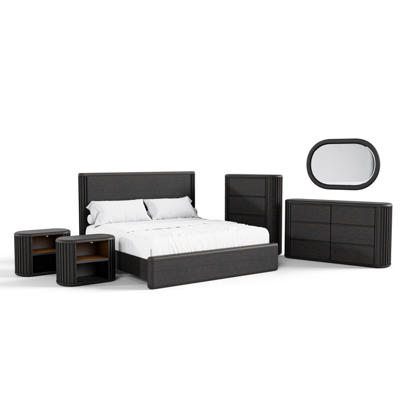Ensemble de chambre à coucher à panneaux 6 pièces Anatolja, Grand