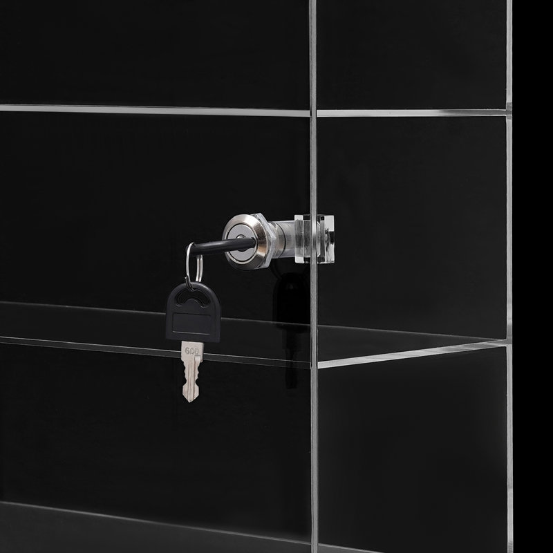 Boîte de présentation en acrylique transparent avec verrou 4 grilles