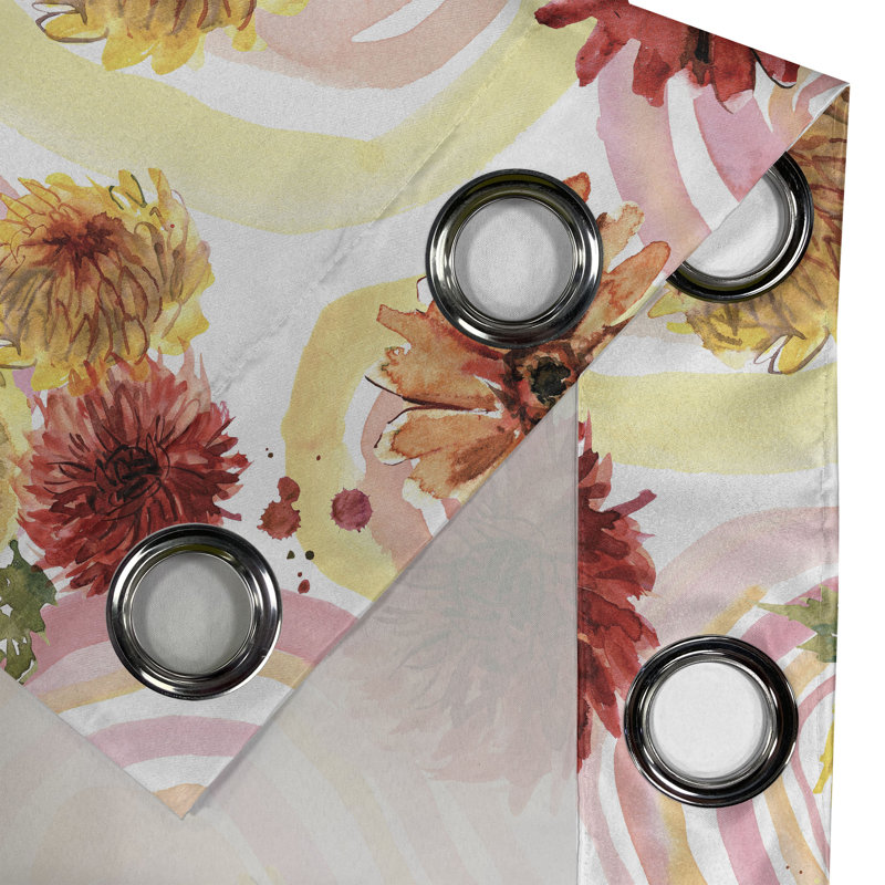 Rideau rouge avec œillets Red Barrel Studio®, L 50 po x L 108 po
