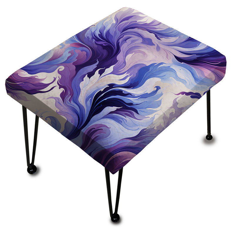 Repose-pieds ikat mauve et mauve à motif floral mauve