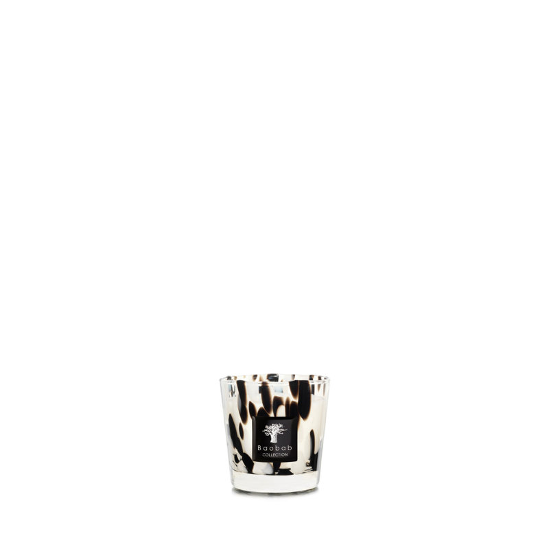 Pearls Black Candle, 3.2" H x 3.94" W x 3.94" D