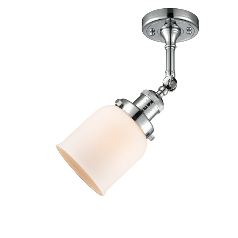 Applique murale 1 lumière 8 po Bell, Boîtier blanc mat, Chrome poli, Ampoule non incluse