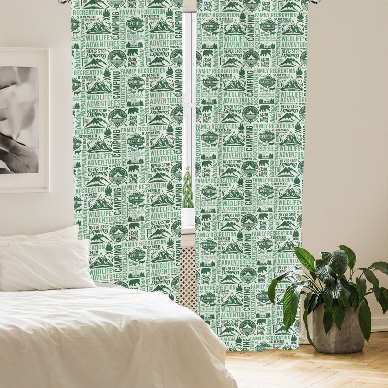 Camping Semi-Sheer Rod Pocket Sliding Panel, 28" x 63"