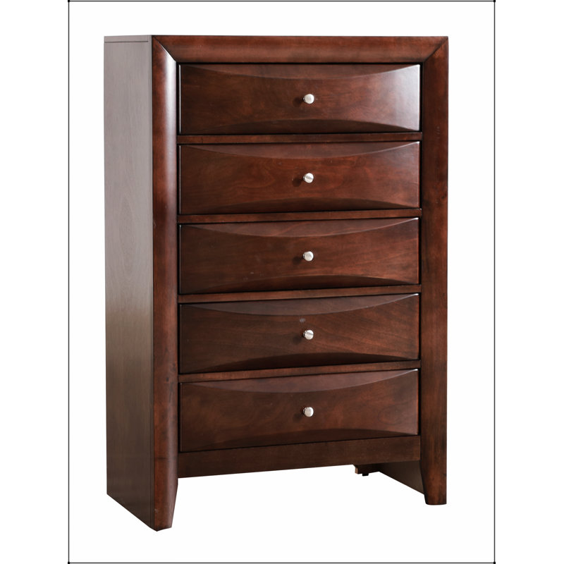 Commode à cappuccino Marilla G1525-CH avec une construction durable et un design élégant pour les chambres modernes