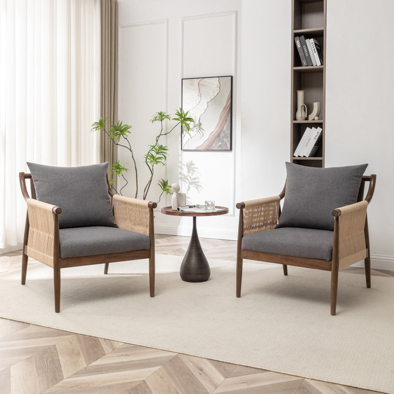 Fauteuil rembourré Radira, Polyester gris