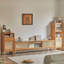 78.74" Nut-brown Solid Wood+Rattan+Glass TVStands-108830354-108830352
