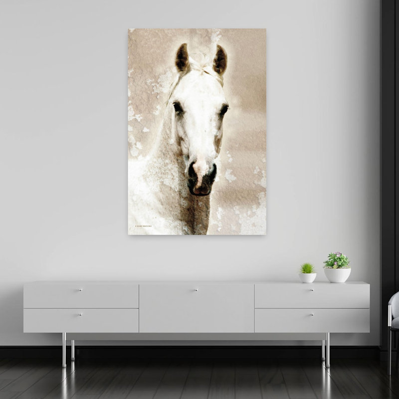 Amber, art abstrait contemporain, portrait de cheval, H 60 po x l 40 po