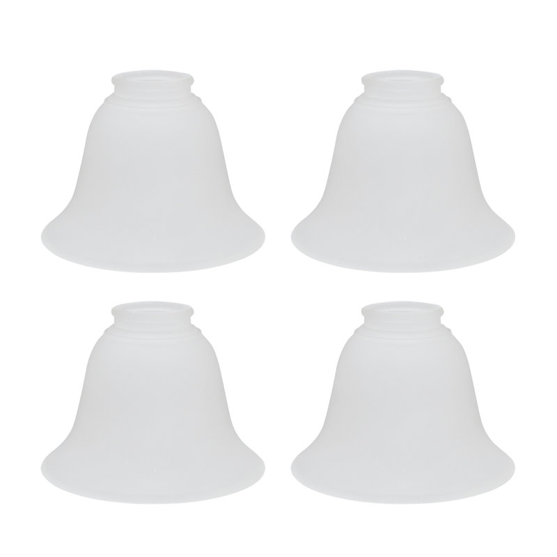 Abat-jour de ventilateur de plafond en verre 4,75 "H blanc givré, H 4,75 po x l 6 po x P 6 po