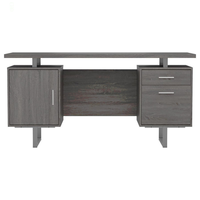 Bureau à 2 tiroirs à plateau flottant, Grey