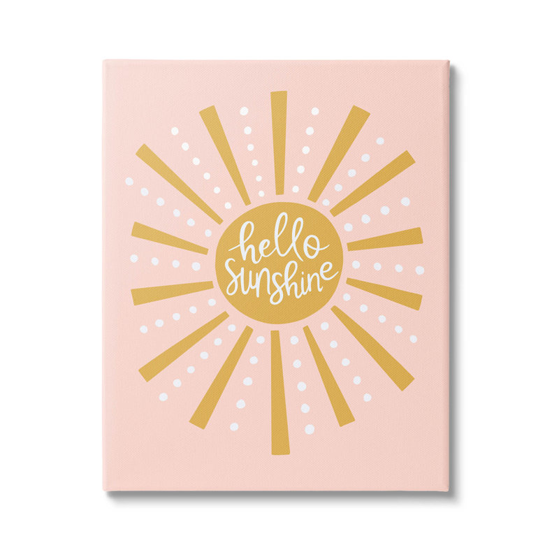 «Hello Sunshine Sun Rays», art mural sur toile par Nina Seven, H 30 po x l 24 po x P 1,5 po