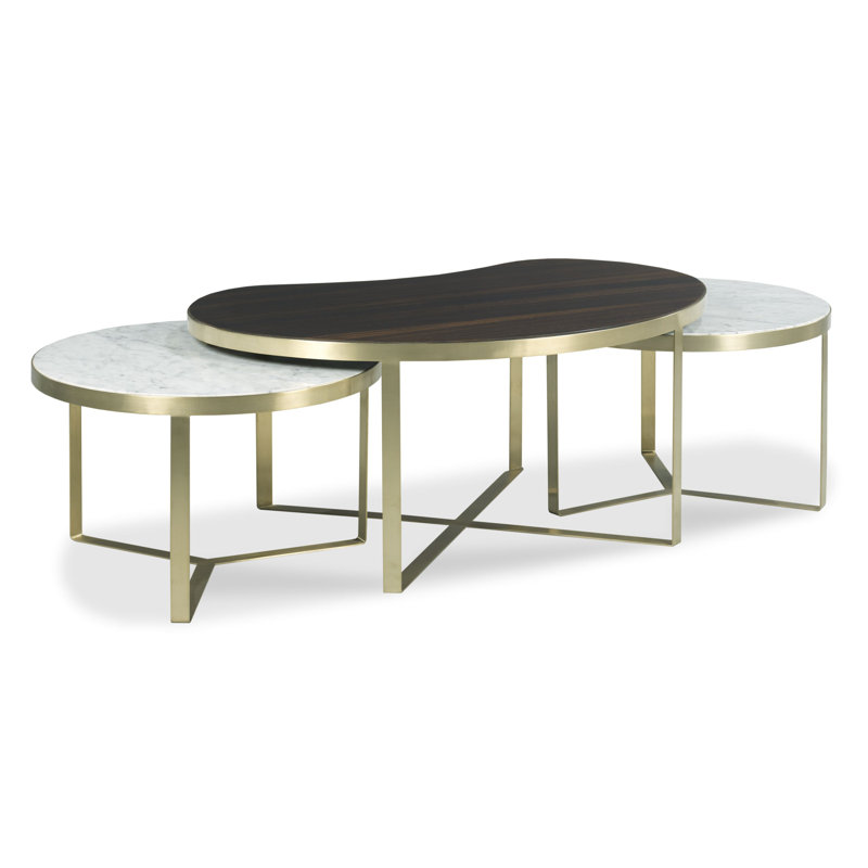 Satin Brass Marble Coffee Table