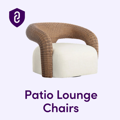 Wicker patio lounge chair with cream cushions and adjustable back