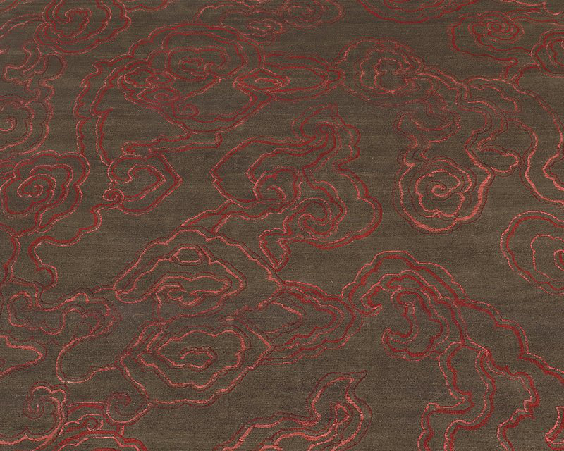 Cloud Nine Hand Woven Silk and Wool Abstract Area Rug, Rectangle 8' x 10'
