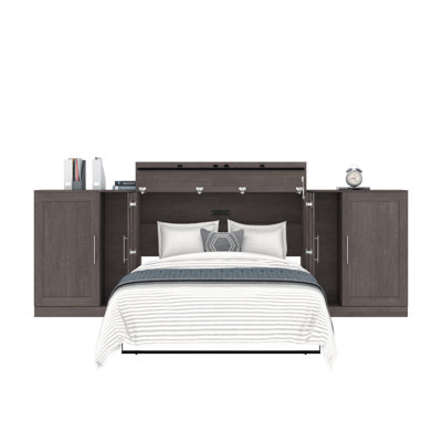 Lit armoire Pur avec matelas et armoires de rangement