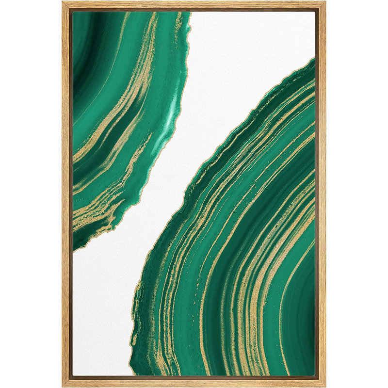 Ring Ring Abstract Shapes Illustration - Peinture sur toile à cadre flottant, H 36 po x l 24 po x P 1,5 po, Brun