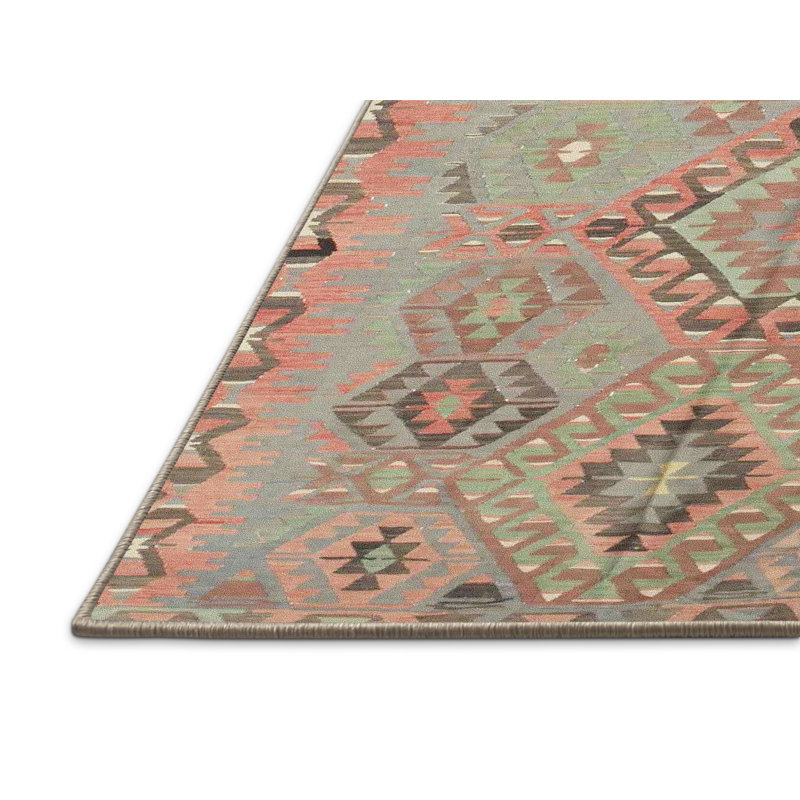 Tapis traditionnel brun / gris Alisina, Rectangle 6 pi x 9 pi