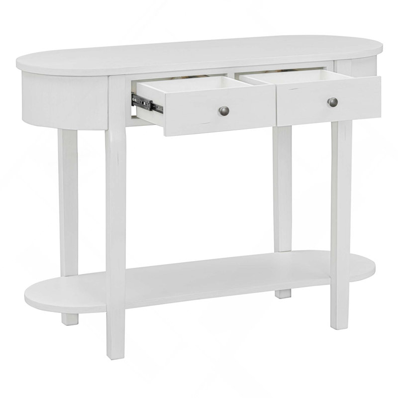Élégante console rétro avec un design incurvé et un glacis lisse pour les entrées, les salons et les couloirs