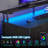 Linze Computer Desk w/ Monitor Shelf, RGB LED Lights, USB Ports & Drawers-776955453-776955451