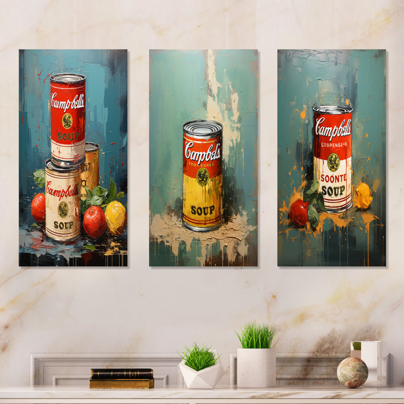 Popart Soup Sensation, H 28 po x l 36 po, Toile tendue