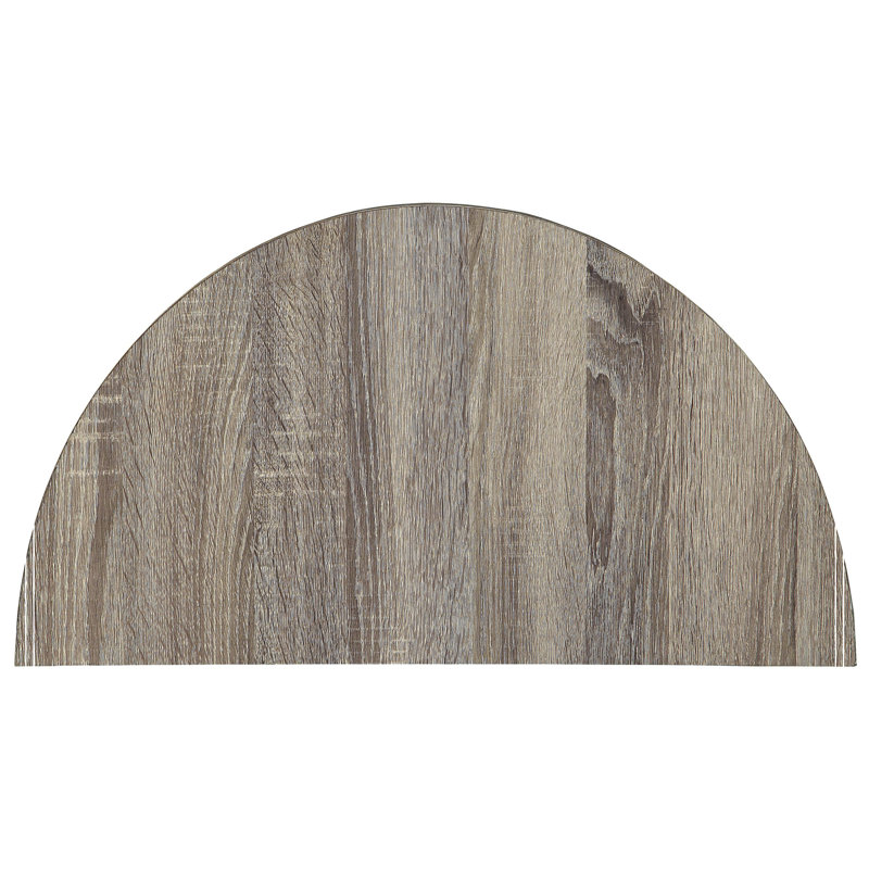 Grey Oak and Grey Half Moon Console Table with Bottom Shelf