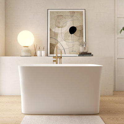 Baignoire autoportante à surface solide de 47 po de qualité supérieure avec siège