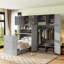 Armoire-lit escamotable avec garde-robe et tablettes de rangement Murphy, tablettes à DEL à 5 niveaux, armoires suspendues-130036197