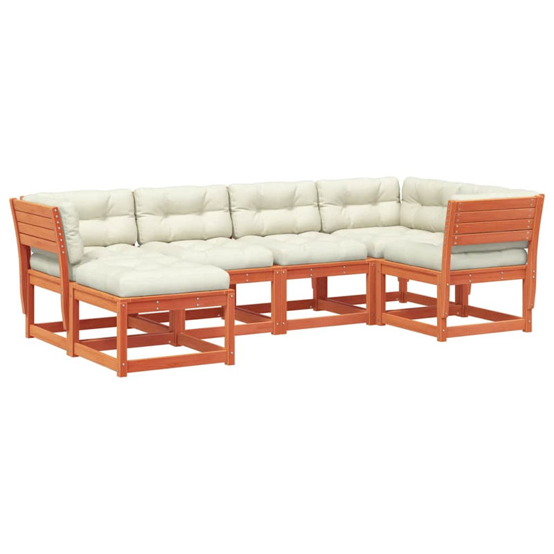 273cm Wide Patio Sofa, Wax Brown, White