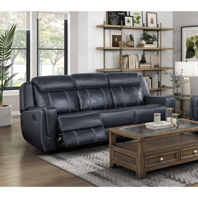 Canapé moderne inclinable double avec porte-gobelets rabattables au centre, revêtement en similicuir respirant, port USB Furniture 1pc
