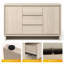 Armoire de rangement moderne avec 2 portes, 3 tiroirs et un cadre encadré-1340971278