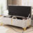 Elegant Beige Storage Bench, Metal Legs, Bedroom And Living Room Decor, Comfortable Seating, Gold Strip Aesthetics, Almost Fully Installed Bench In Beige, For Room, 250Lbs Capacity-811433467