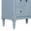 Meuble-lavabo de 30 po avec lavabo, armoire de salle de bain autoportante gris-bleu avec tiroir rabattable et tablette réglable, structure en bois d'hévéa massif, panneaux de fibres à densité moyenne et poignées en métal-629345714