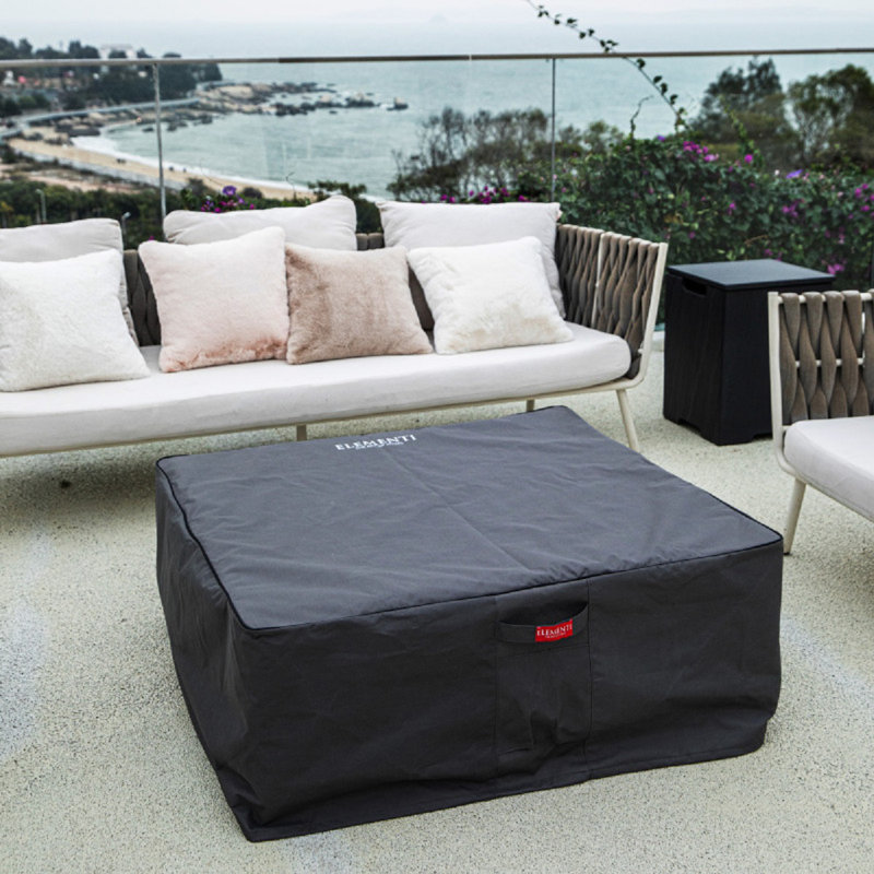 Square Smokeless Fire Pit Table, Propane, Black