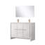 Ensemble de meuble-lavabo double blanc l 48 po x P 20 po, comptoir en quartz blanc, robinet en or rose et miroir de 43 po-555335020