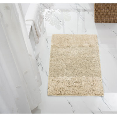 Merkle 100% Cotton Tufted Bath Rug with Non-Slip Backing Machine Washable Luxurious Solid Ultra Soft and Absorbent Bathroom Rug