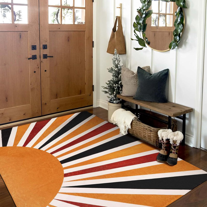 Tapis de salon Boho lavables à la machine - 5 x 7