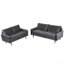 Ensemble de canapé et causeuse 2 pièces Kent, ensemble de canapé en velours de style européen avec pieds fuselés pour un décor de salon complet