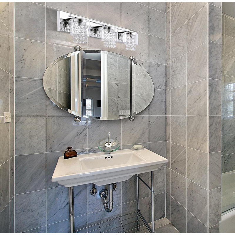 Kissling - Éclairage pour salle de bain / meuble-lavabo 3 lumières - Finition chrome poli - Abat-jour en verre transparent