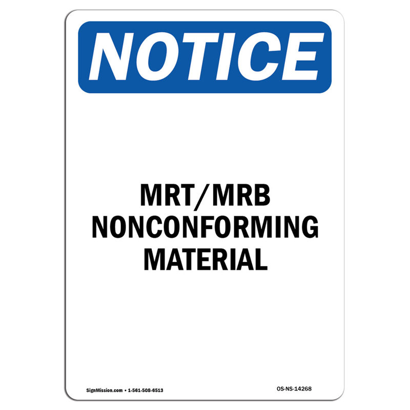 Mrb Nonconforming Material Sign