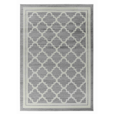 7' X 10' Grey Moroccan Area Rug