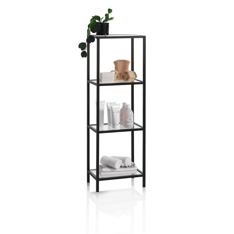 Equan 36cm W Steel Shelving Unit, Black