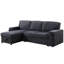 Confortable lit modulaire gris avec rangement et espace de couchage escamotable