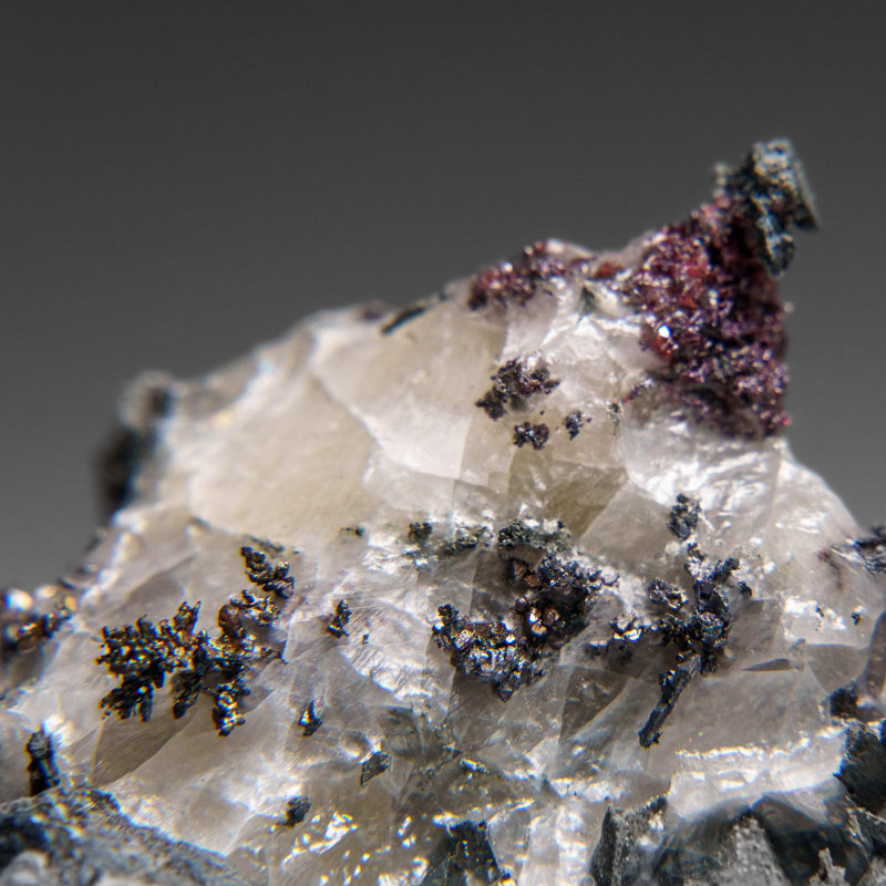 Silver On Calcite Crystal Cluster  Matrix From Bouismas Mine, Zagora, Morocco