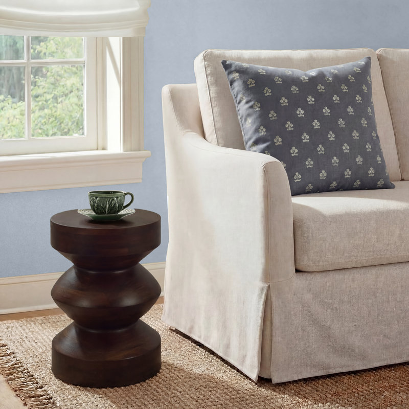 Maberley Pedestal End Table, Handcrafted Wood Side Table Perfect for Any Living Room, Bedroom, or Office