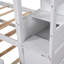 Lit superposé simple avec lit gigogne et trois escaliers de rangement pratiques, idéal pour les soirées pyjama en famille et le rangement des jouets-599701845