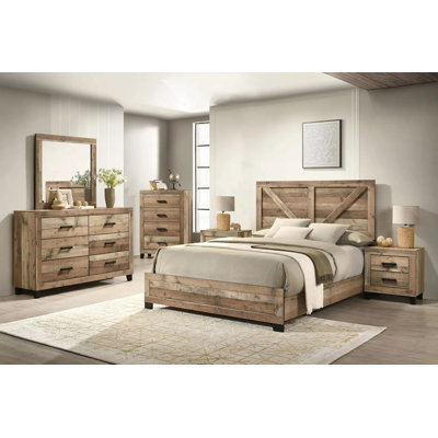 Biloxi 6-Piece Bedroom Set – Bed with Dresser, Mirror, Chest and 2 Nightstands