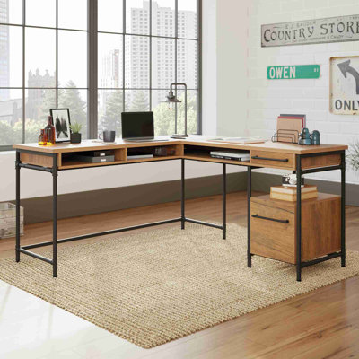 L-Shaped Desk with 1-Inch Thick Desktop
